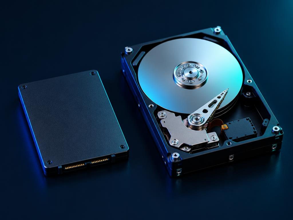 HD e SSD ilustrativos de armazenamento